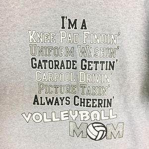 Gildan Glitter Volleyball Mom Long Sleeve Top